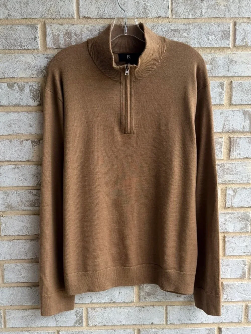 Banana Republic Long Sleeve 1/4 Zip Mock Neck 100% Merino Wool Sweater Size XL